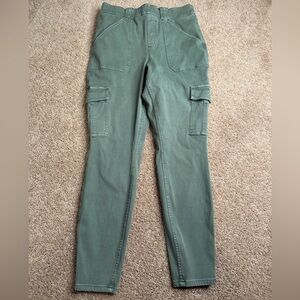 SPANX Stretch Twill Ankle Cargo Pants Soft Sage Size XL